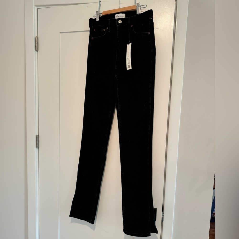 Zara Women's Straight Leg Black Jeans